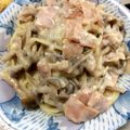 ゃゃッキりん梵's cooksnap of when they made ベーコンときのこのクリームパスタ.