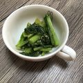 みりん調味料's cooksnap of when they made レンジで☆もやし・小松菜のからし醤油和え.