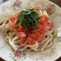 クックPNIDIW☆'s cooksnap of when they made トマトと大葉の冷製サラダうどん.