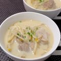☆あいちゃん's cooksnap of when they made 食べるスープ♪もやしと豚こまの豆乳スープ.