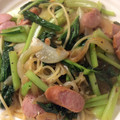 ベティ３'s cooksnap of when they made ウィンナーと小松菜の和風パスタ.