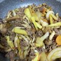 クックDJ2XJP☆'s cooksnap of when they made 牛薄切り肉ときのこのピリ辛味噌炒め.