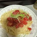 hirousao's cooksnap of when they made スゴだれで和風冷製トマトパスタ.