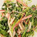 hapicome's cooksnap of when they made 簡単！豆苗とカニカマのわさびマヨ和え♪.