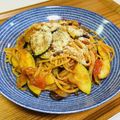 Asato★'s cooksnap of when they made ナスとズッキーニのトマトソースパスタ.