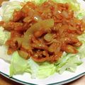 55才のおじさん's cooksnap of when they made 甘辛ウマ♪豚肉と玉ねぎのコチュジャン炒め.