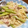 杙凪☆'s cooksnap of when they made アスパラしめじベーコンクリームパスタ.
