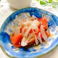 ジュリネ☆'s cooksnap of when they made ノンオイルドレで。新玉とトマトのあえもの.