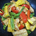 クック35FR7T☆'s cooksnap of when they made とうもろこしと鶏肉の甘辛炒め.