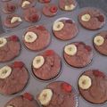 kquesnel's cooksnap of when they made バナナとラズベリーのチョコマフィン.