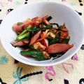 ﾁｲﾁｬﾝﾏﾏ's cooksnap of when they made 魚肉ソーセージニラキムチ炒め.