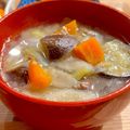 ドドレミ♪'s cooksnap of when they made 豚ひき肉で豚汁風ほっこり味噌汁.