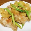 vabochan's cooksnap of when they made 新じゃが・アスパラ・鶏肉の味噌バター.