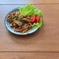Etsu☆ko's cooksnap of when they made 材料2つ♪ポークときのこのケチャップ炒め.