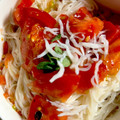 9ma9ma's cooksnap of when they made しらすとトマトの冷製パスタ風そうめん.