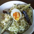 oringe's cooksnap of when they made レンジで！豚バラなすのスタミナ汁なし麺.