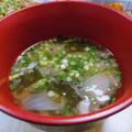 ÿuuka☆212's cooksnap of when they made 新玉ねぎとだいこんとわかめの味噌汁.