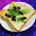 ankotetu's cooksnap of when they made しらすと梅・わさび・大葉のトースト.