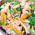 Milly♡'s cooksnap of when they made ニラと豚こまのビビンバ丼.
