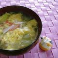 にゃんた１０４'s cooksnap of when they made 残ったカニかまで☆ふんわり白菜中華スープ.