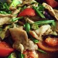 くまくま32's cooksnap of when they made 疲労回復♪豚肉とオクラとトマトの甘酢炒め.