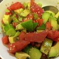 クック3ZDCQN☆'s cooksnap of when they made 簡単　アボカドときゅうりのポン酢漬け.