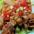 whochan's cooksnap of when they made トマト好き必見♡鶏肉とトマトの油淋鶏.