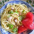 まりゆりひろこ's cooksnap of when they made 簡単！レモンと塩昆布とオクラの冷製パスタ.