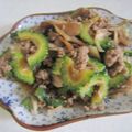 きらり流れ星's cooksnap of when they made ゴーヤ、舞茸の豚挽肉炒.
