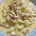おかてくJr's cooksnap of when they made ☆簡単なのに絶品☆ 濃厚カルボうどん.