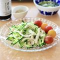 runa10's cooksnap of when they made 鶏皮とキュウリのごまポン和え…みそ汁も♪.