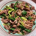 けんけんけけけ's cooksnap of when they made にんにくの茎と牛肉炒め.