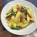 栗丸うさぎ's cooksnap of when they made ズッキーニとソーセージのオリーブ油炒め.