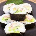 horseland's cooksnap of when they made ラップでくるくる海苔巻(ツナかにかま).