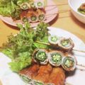 山ばあば's cooksnap of when they made オクラと大葉のスタミナ肉巻き串.