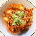 ˚✧₊⁎ゆう˚✧₊⁎'s cooksnap of when they made 速攻できる！キムチそぼろ丼.