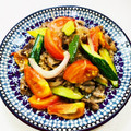 あっこ姉's cooksnap of when they made 牛肉とトマト、キュウリの中華風黒酢炒め.