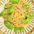マリ丼's cooksnap of when they made スナップエンドウとベーコンのパスタ♪.