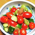 くるみのとんとん's cooksnap of when they made トマト&きゅうり&オクラの梅肉サラダ.