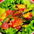 serafin's cooksnap of when they made たこときゅうりのコチュジャン和え.