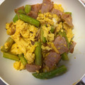 Reo14☆'s cooksnap of when they made ☆簡単☆ 豚肉とアスパラのマヨたま炒め.