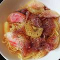 ajyurin's cooksnap of when they made 桃とキウイと生ハムの冷製パスタ.