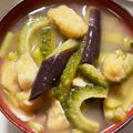 クックmichi☆♪'s cooksnap of when they made なす&ゴーヤと油揚げのお味噌汁.