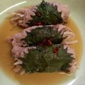 MUJIRUSI☆'s cooksnap of when they made もやしの豚と大葉巻き、ピリ辛ポン酢.