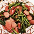 亜矢佳's cooksnap of when they made 空芯菜とウインナーのにんにく醤油炒め.