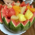 もち子29's cooksnap of when they made スイカを器に♪スイカのフルーツポンチ☆.