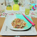 sakuraロゼット's cooksnap of when they made うちの焼きうどん.