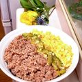 naopon☆'s cooksnap of when they made 旨々！鶏そぼろで♡3色丼.