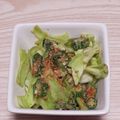 アクセル☆'s cooksnap of when they made おくらとキャベツのゴマおかか.