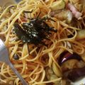 ヨシヨッシー's cooksnap of when they made なすと厚切りハムの和風パスタ♪簡単♪.